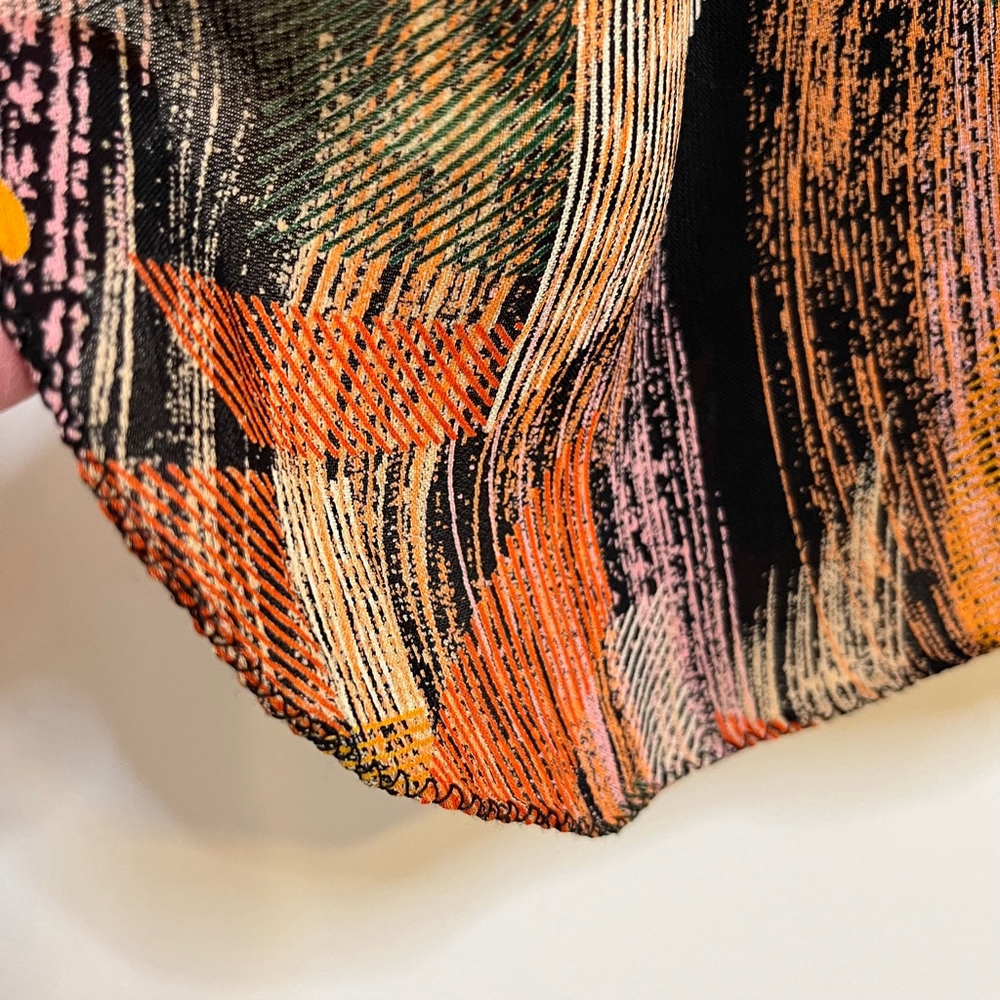 Stephen Burrows Vintage Multicolor Chiffon Shift Dress Short Sleeve Rare 70s, 8 - Picture 14 of 17